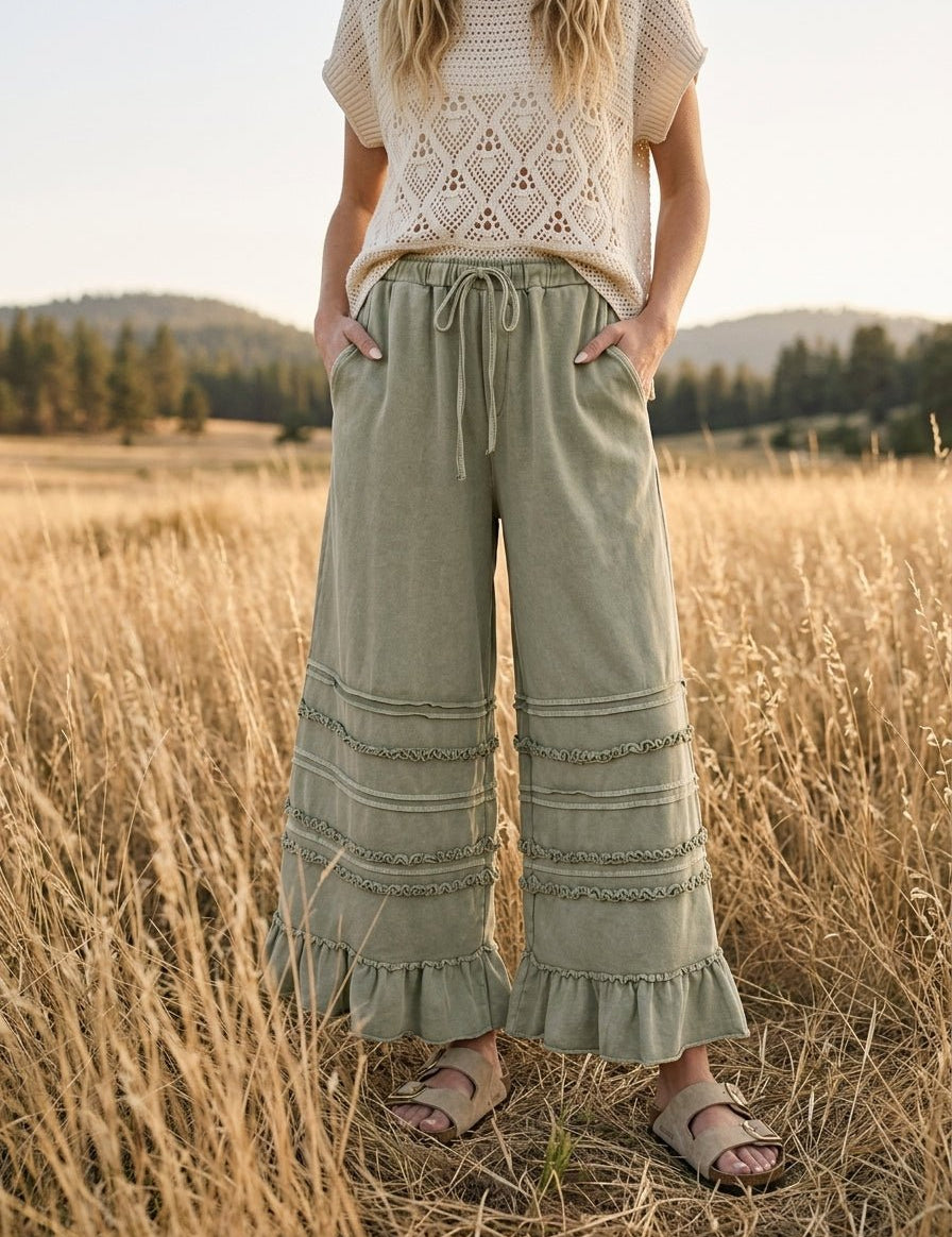 Maggie Washed Terry Pants - Westly