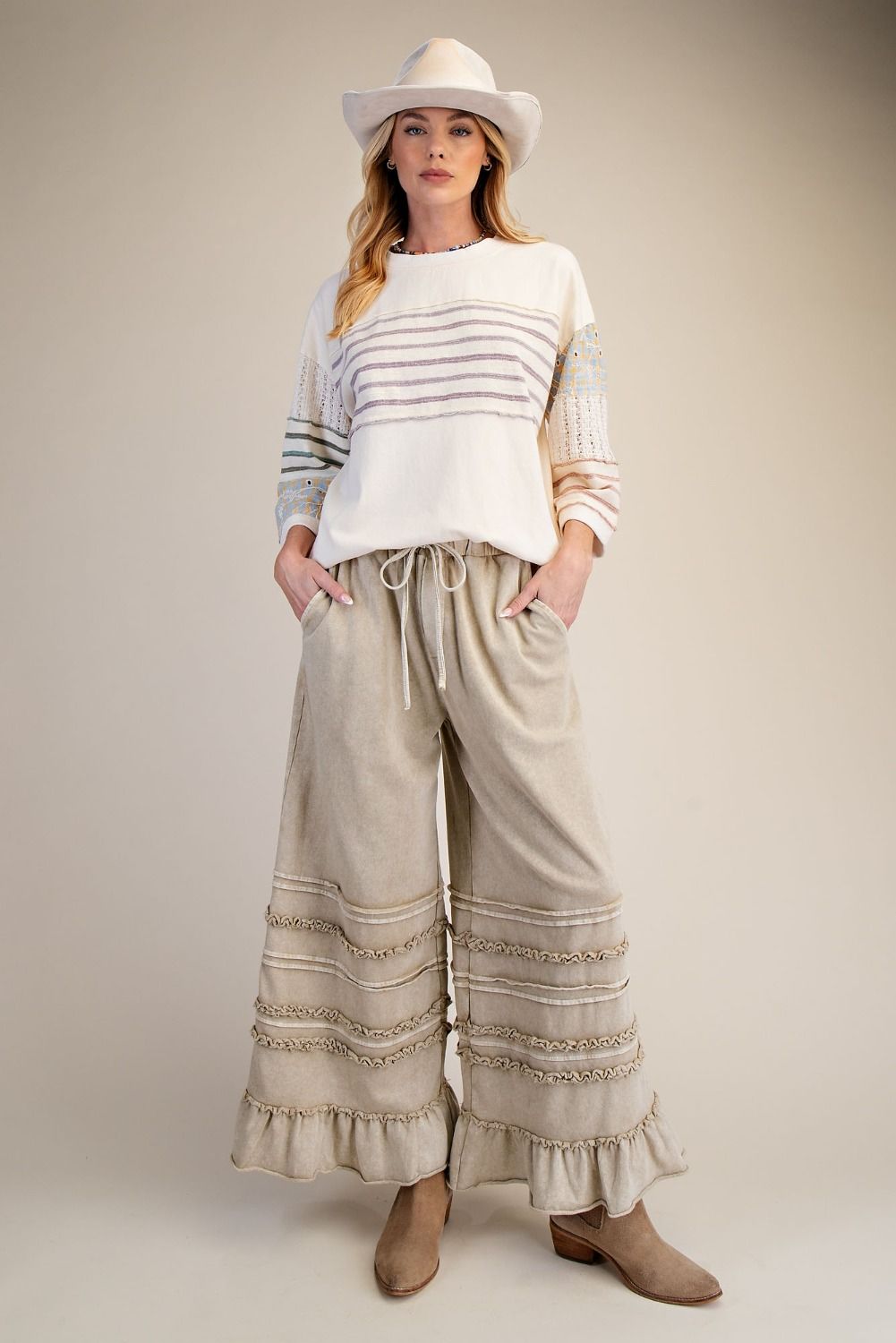 Maggie Washed Terry Pants - Westly