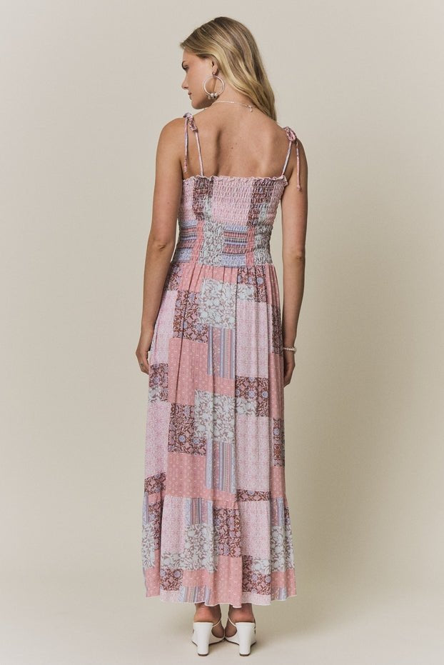 Magnolia Patchwork Print Smocked Maxi Dress - Westly