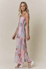 Magnolia Patchwork Print Smocked Maxi Dress - Westly