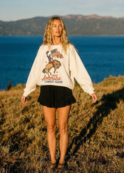Make America Cowboy Again Oversized Graphic Sweatshirt - Westly