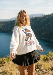 Make America Cowboy Again Oversized Graphic Sweatshirt - Westly