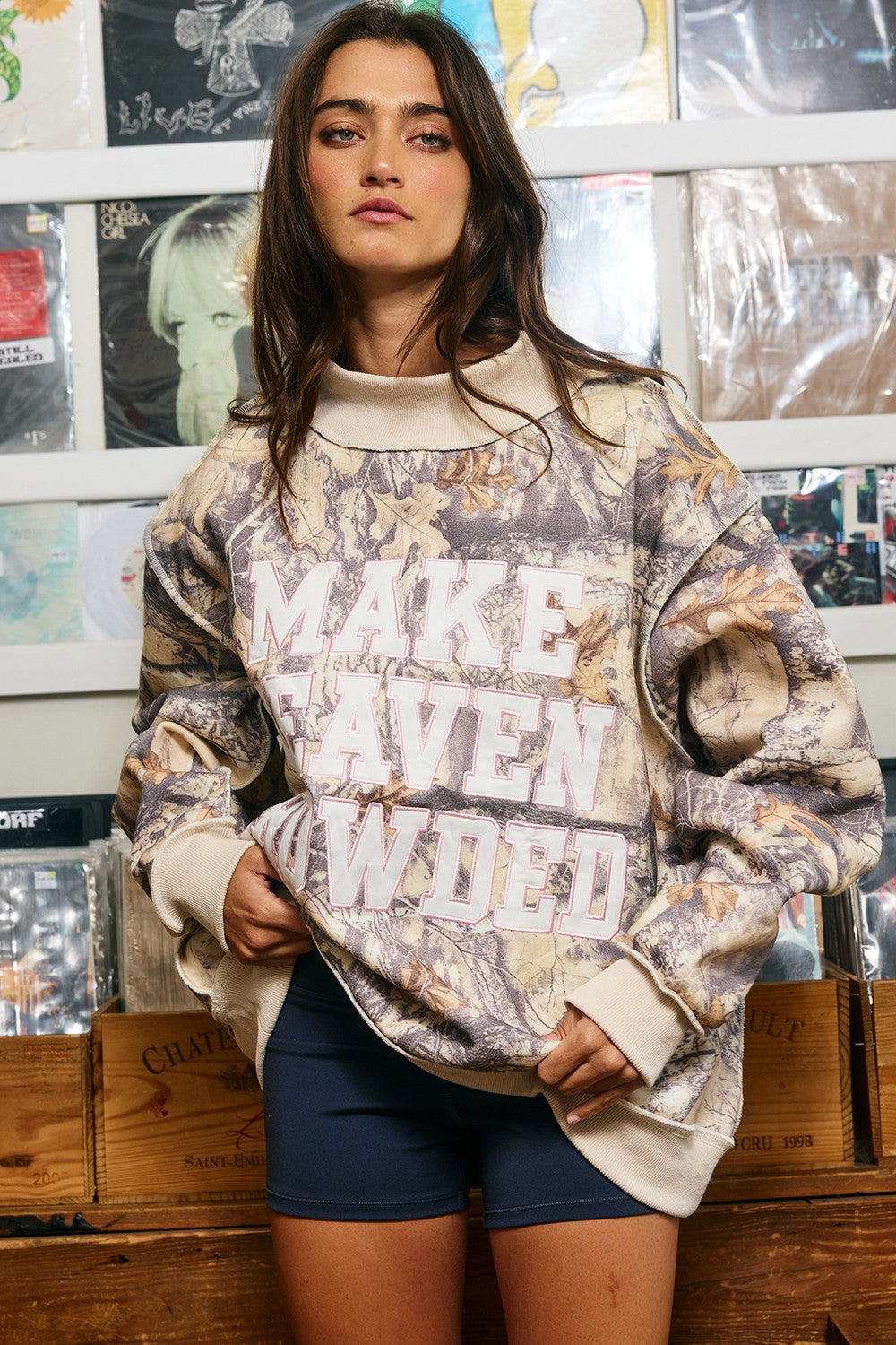Make Heaven Crowded Camo Sweatshirt in Camo - product photo 4
