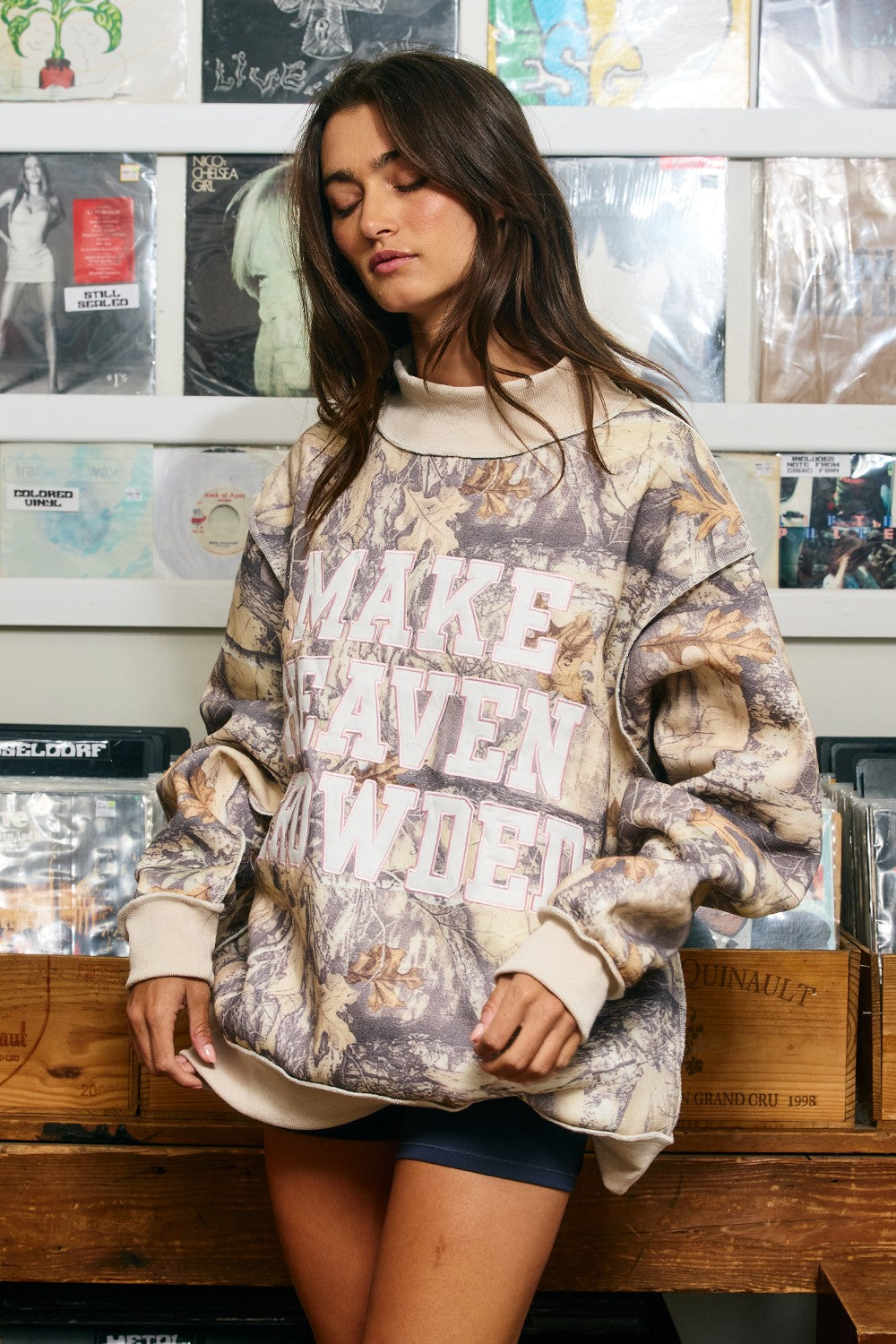 Make Heaven Crowded Camo Sweatshirt in Camo - product photo 6