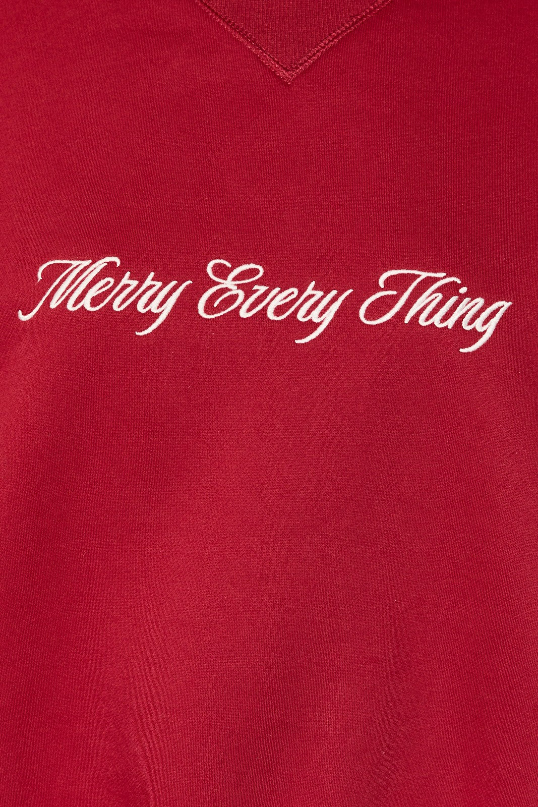 Making Merry Embroidered Sweatshirt in Deep Red, product photo 6