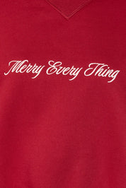 Making Merry Embroidered Sweatshirt in Deep Red, product photo 6