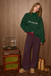 Making Merry Embroidered Sweatshirt in Green, product photo 5