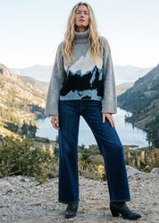 Mammoth Fuzzy Jacquard-Knit Turtleneck Sweater - Westly