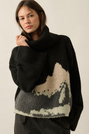 Mammoth Fuzzy Jacquard-Knit Turtleneck Sweater - Westly
