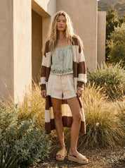Maple Coast Striped Longline Knit Cardigan - Westly