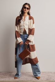 Maple Coast Striped Longline Knit Cardigan - Westly