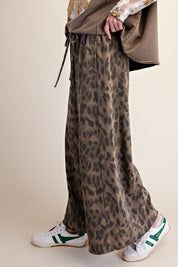 Marais Leopard Print Washed Terry Knit Pants - Westly