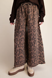 Marais Leopard Print Washed Terry Knit Pants - Westly