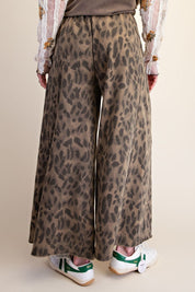 Marais Leopard Print Washed Terry Knit Pants - Westly