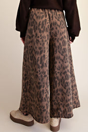 Marais Leopard Print Washed Terry Knit Pants - Westly