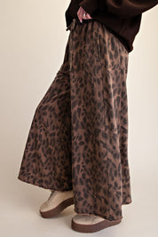 Marais Leopard Print Washed Terry Knit Pants - Westly