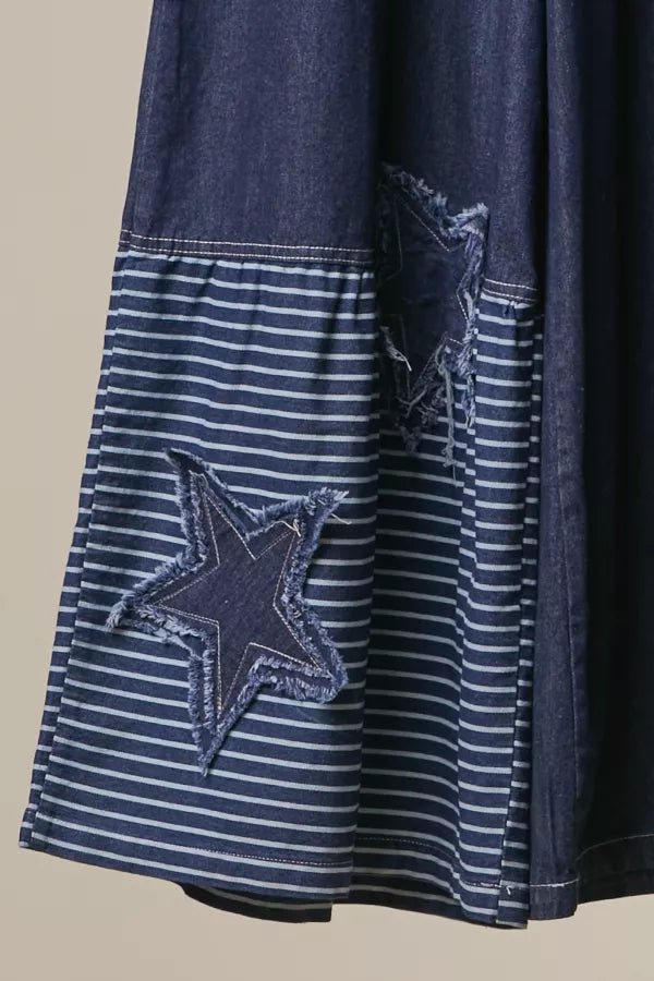 Marfa Star Patchwork Wide - Leg Denim Pants - Westly