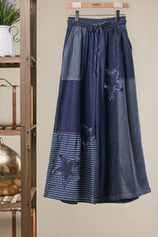 Marfa Star Patchwork Wide - Leg Denim Pants - Westly