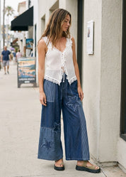 Marfa Star Patchwork Wide - Leg Denim Pants - Westly