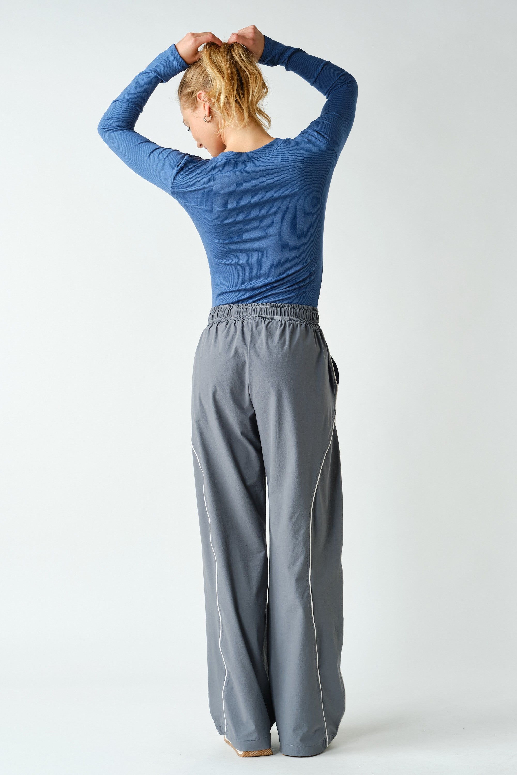 Margate Micro Rib Long Sleeve Top in Ocean, photo 2