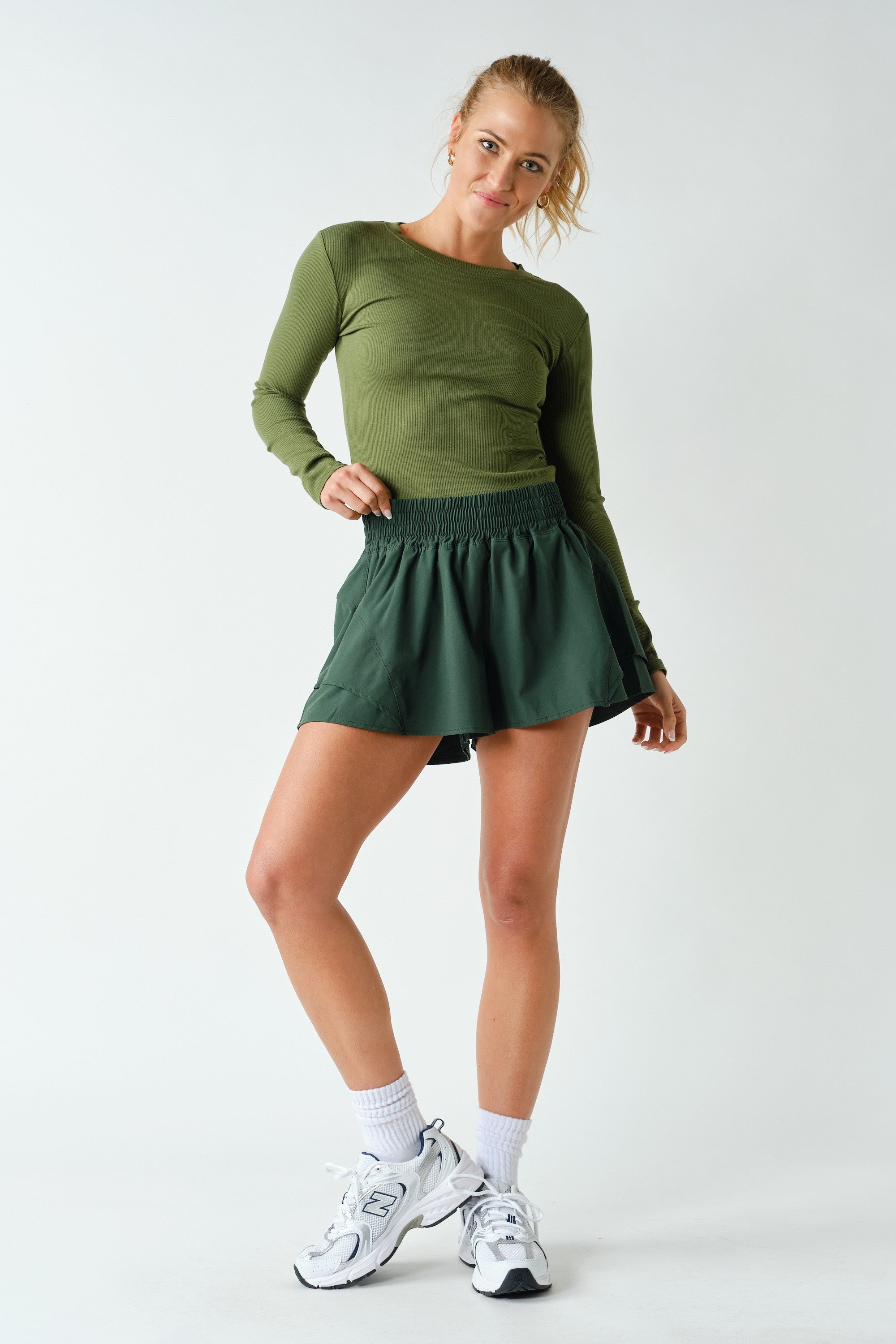 Margate Micro Rib Long Sleeve Top in Steeped Sage, photo 3