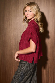 Margot Cable Knit Cap Sleeve Sweater - Westly