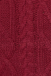 Margot Cable Knit Cap Sleeve Sweater in Maroon — product photo 08