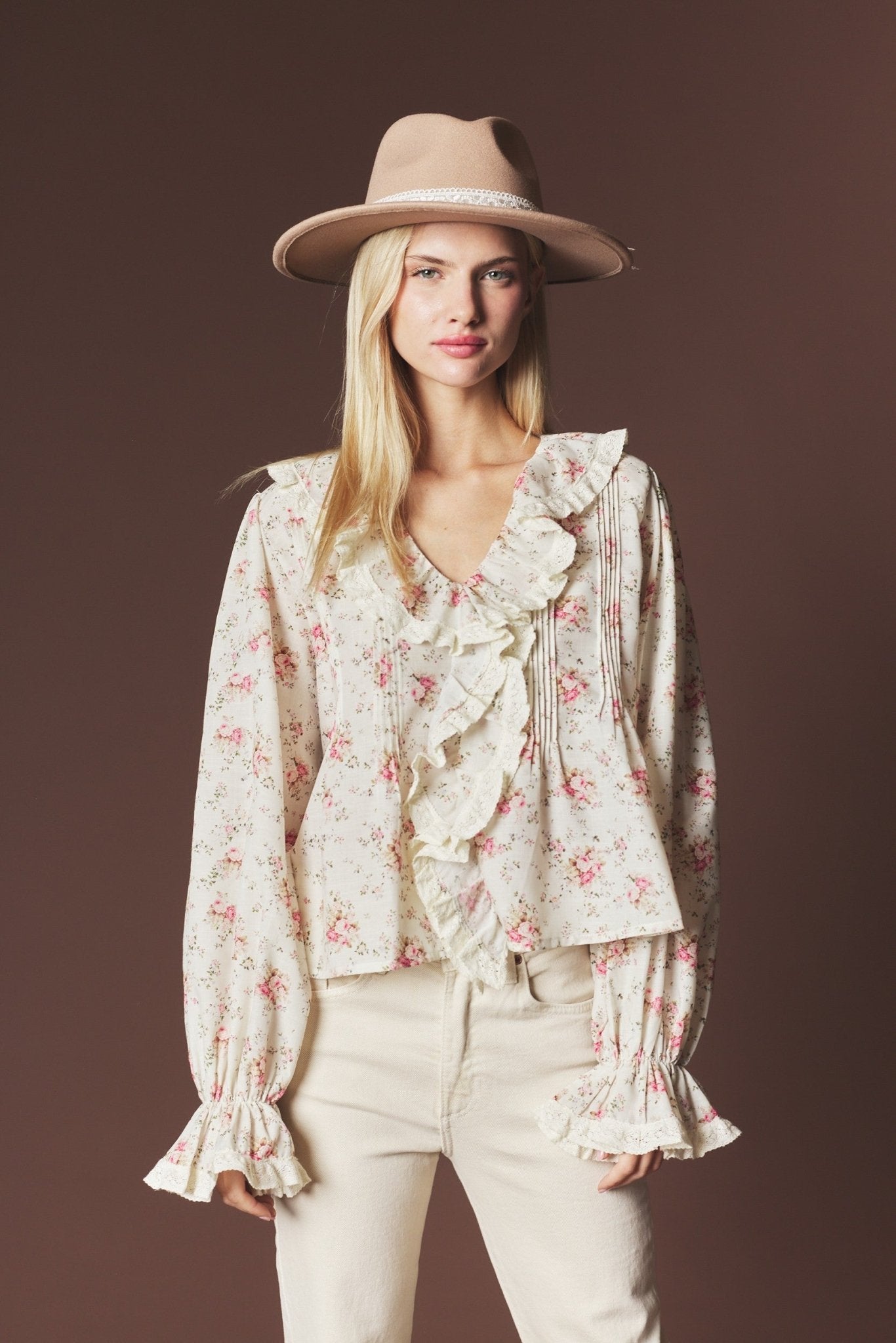 Marguerite Floral Ruffle Blouse - Westly