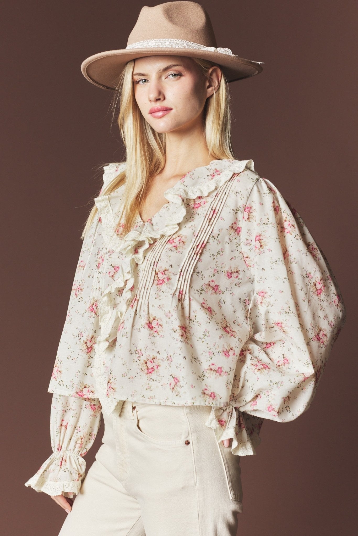 Marguerite Floral Ruffle Blouse - Westly