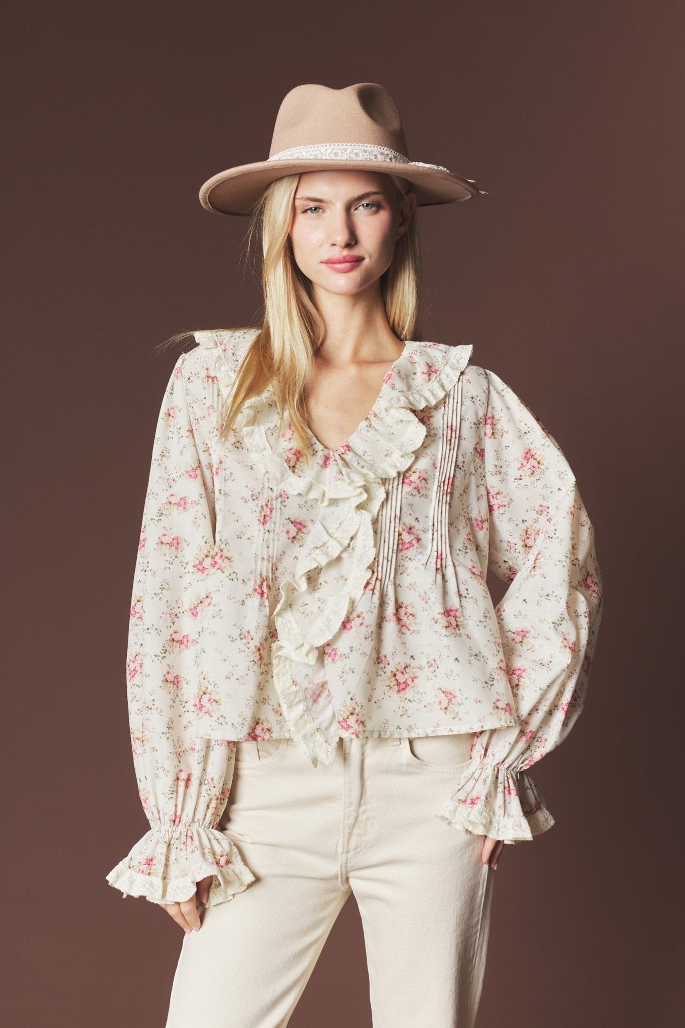 Marguerite Floral Ruffle Blouse - Westly