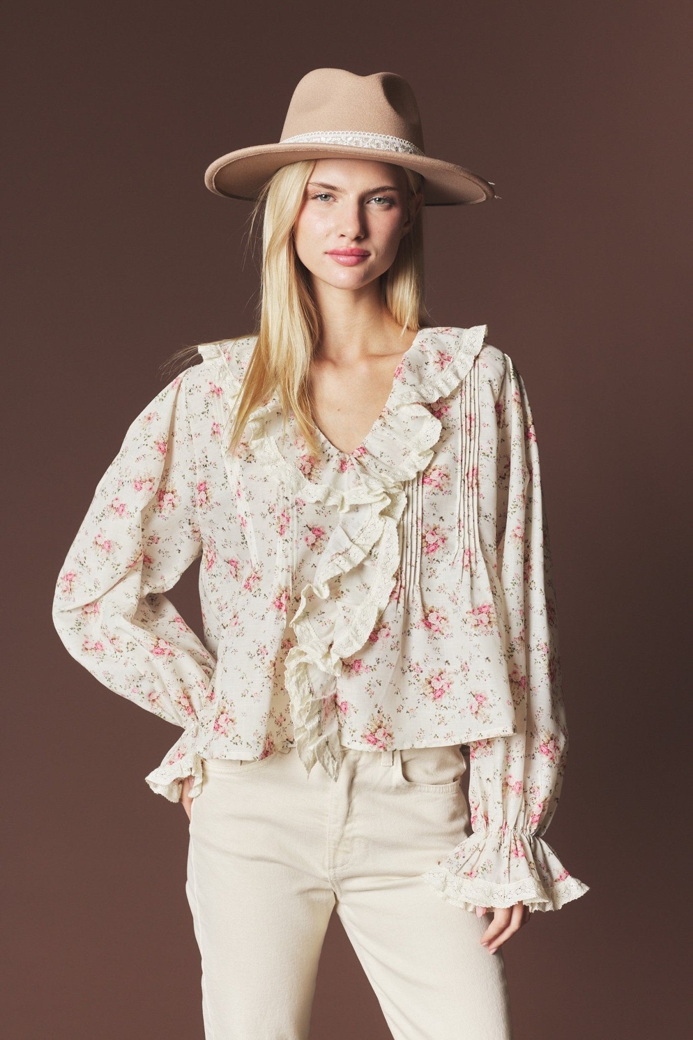 Marguerite Floral Ruffle Blouse - Westly