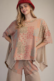 Mariah Patchwork Print Oversized Tunic Top - Westly