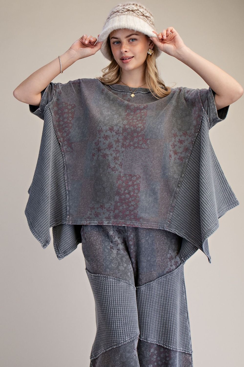 Mariah Patchwork Print Oversized Tunic Top - Westly