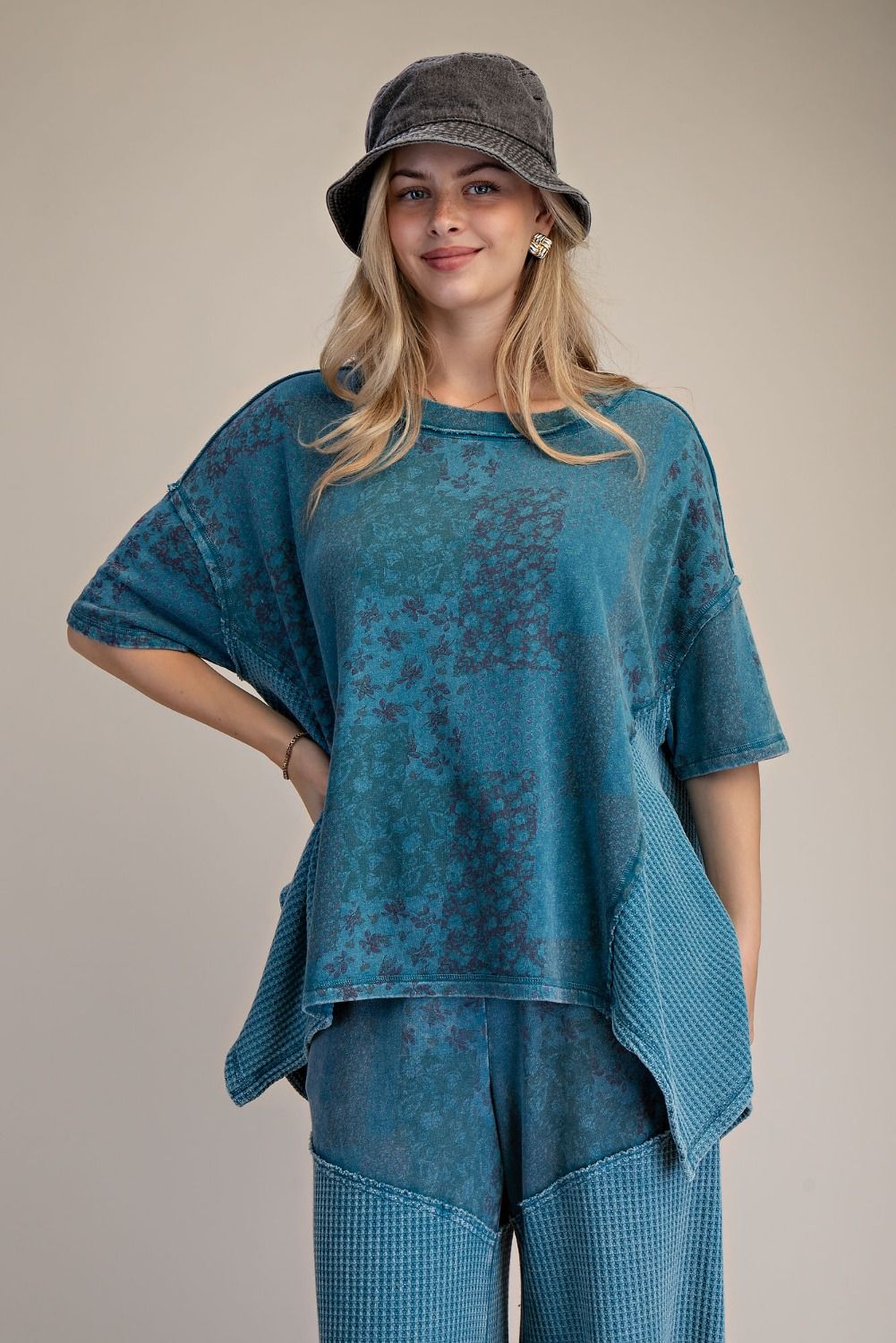Mariah Patchwork Print Oversized Tunic Top - Westly