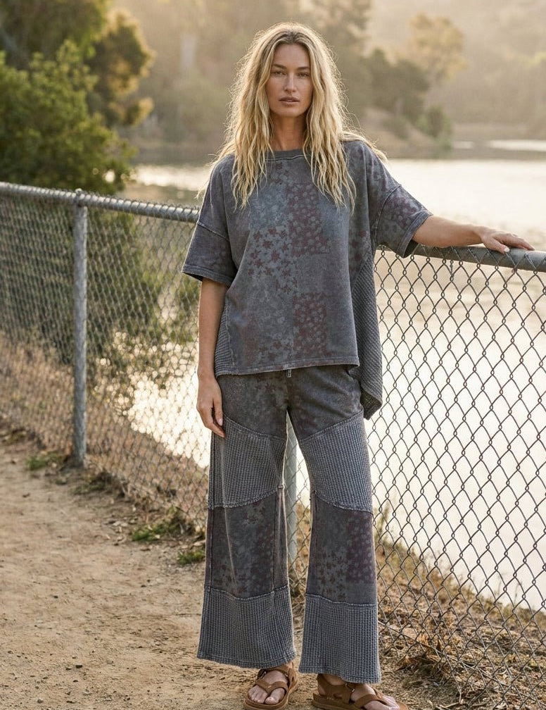 Mariah Patchwork Print Oversized Tunic Top - Westly
