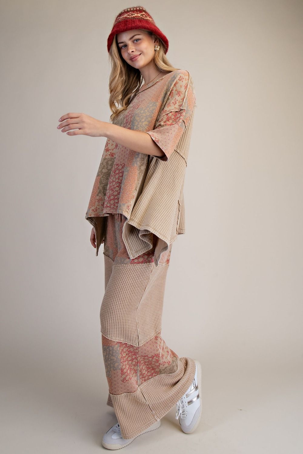 Mariah Patchwork Print Oversized Tunic Top - Westly
