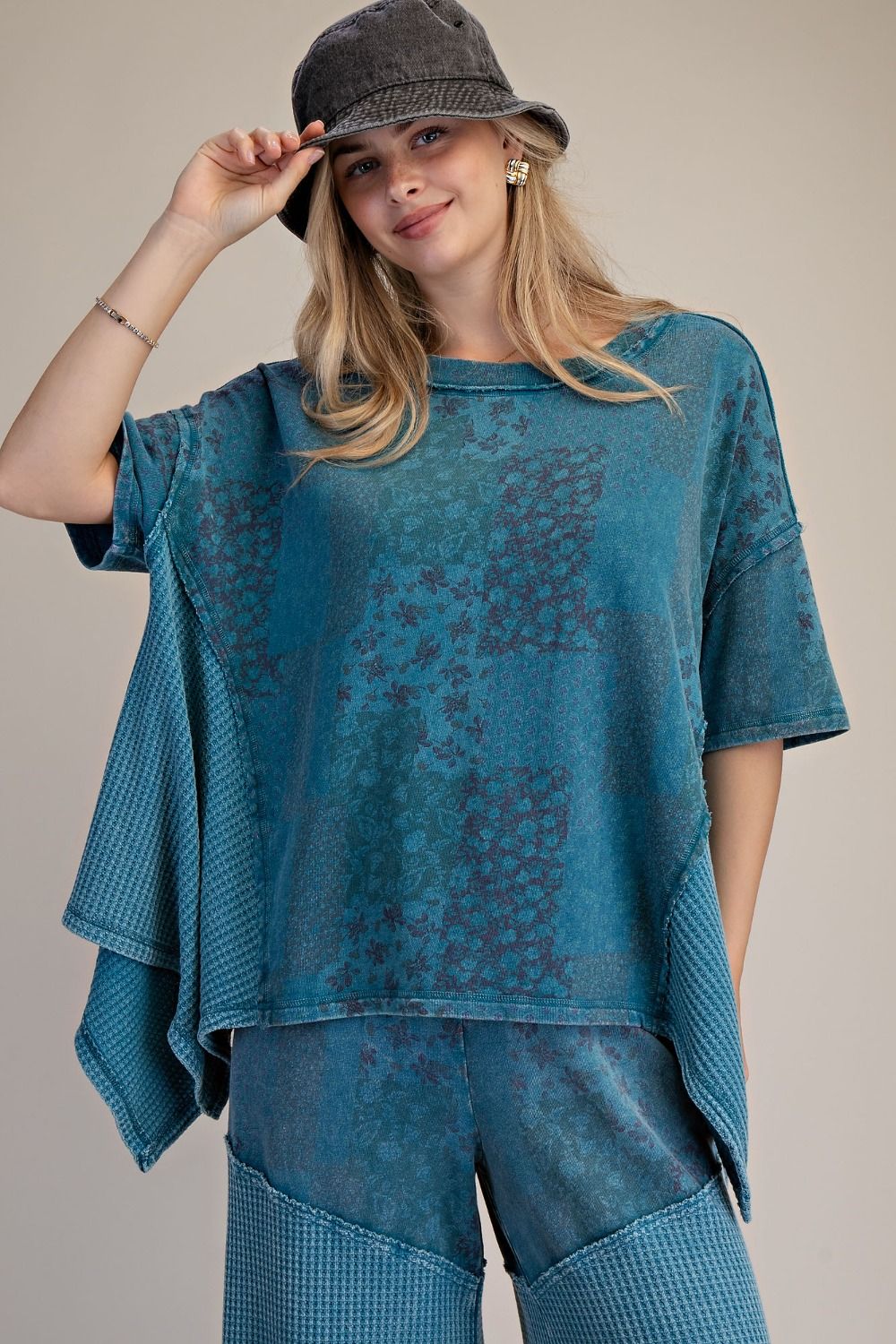 Mariah Patchwork Print Oversized Tunic Top - Westly