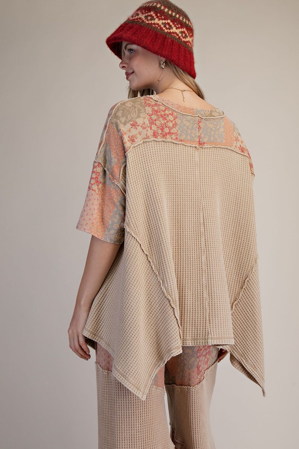 Mariah Patchwork Print Oversized Tunic Top - Westly