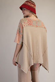 Mariah Patchwork Print Oversized Tunic Top - Westly