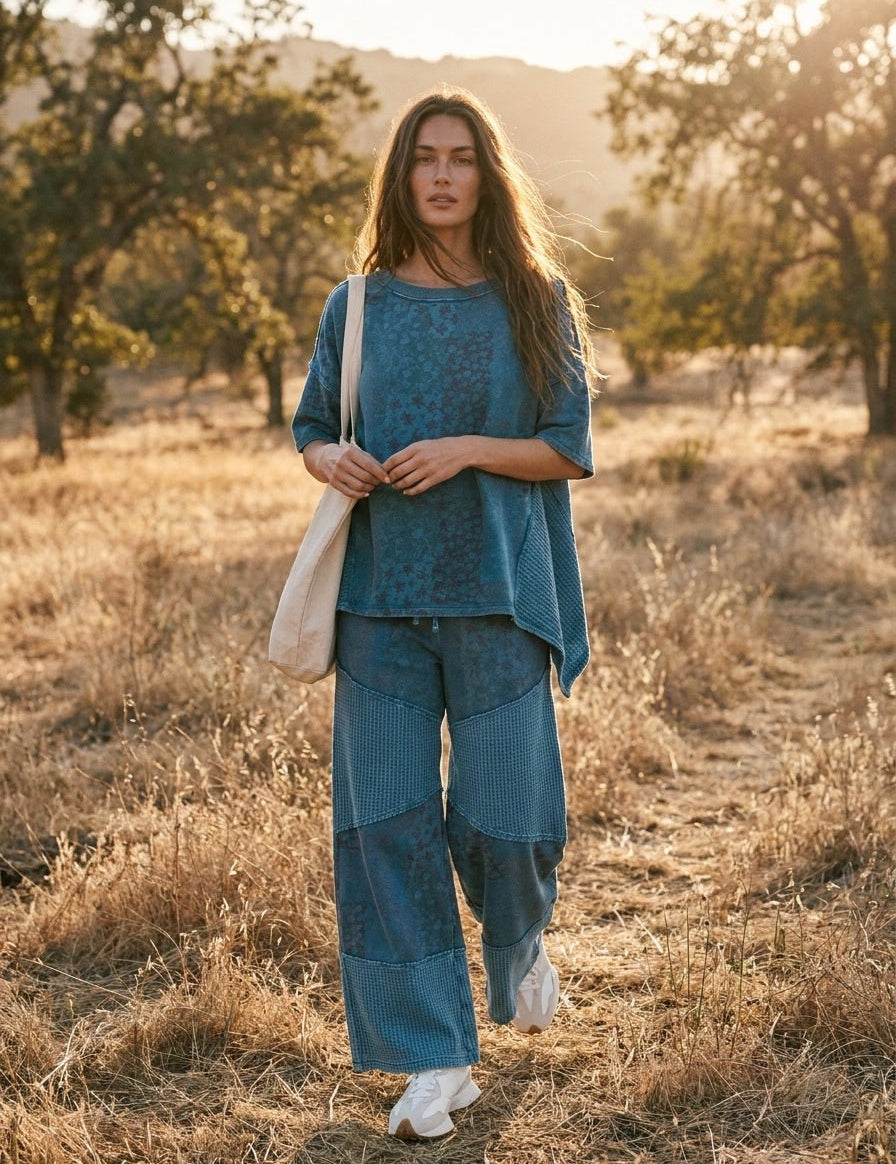 Mariah Patchwork Print Oversized Tunic Top - Westly