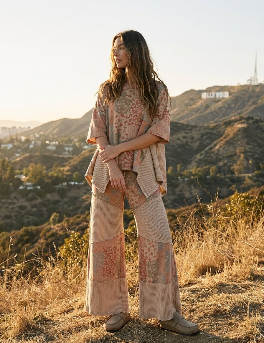 Mariah Patchwork Print Oversized Tunic Top - Westly