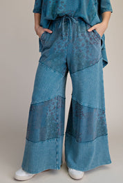 Mariah Patchwork Print Washed Terry Pants - Westly