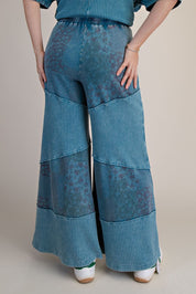 Mariah Patchwork Print Washed Terry Pants - Westly