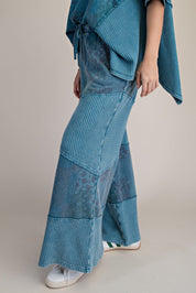 Mariah Patchwork Print Washed Terry Pants - Westly