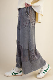 Mariah Patchwork Print Washed Terry Pants - Westly