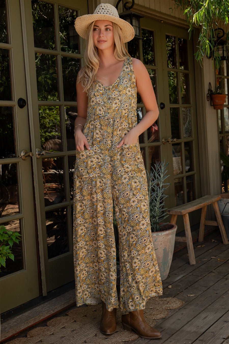 Marigold Wide - Leg Floral Jumpsuit - Westly