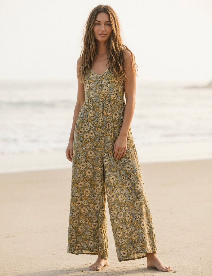 Marigold Wide - Leg Floral Jumpsuit - Westly