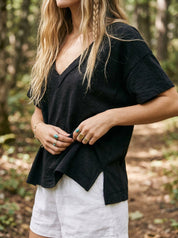 Marina Boxy V - Neck Tee - Westly