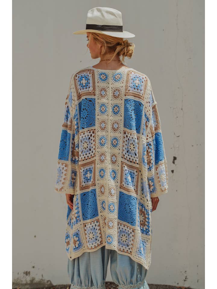 Mariposa Crochet Patchwork Duster - Westly