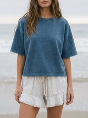 Marley Ruffle Hem Washed Shorts - Westly